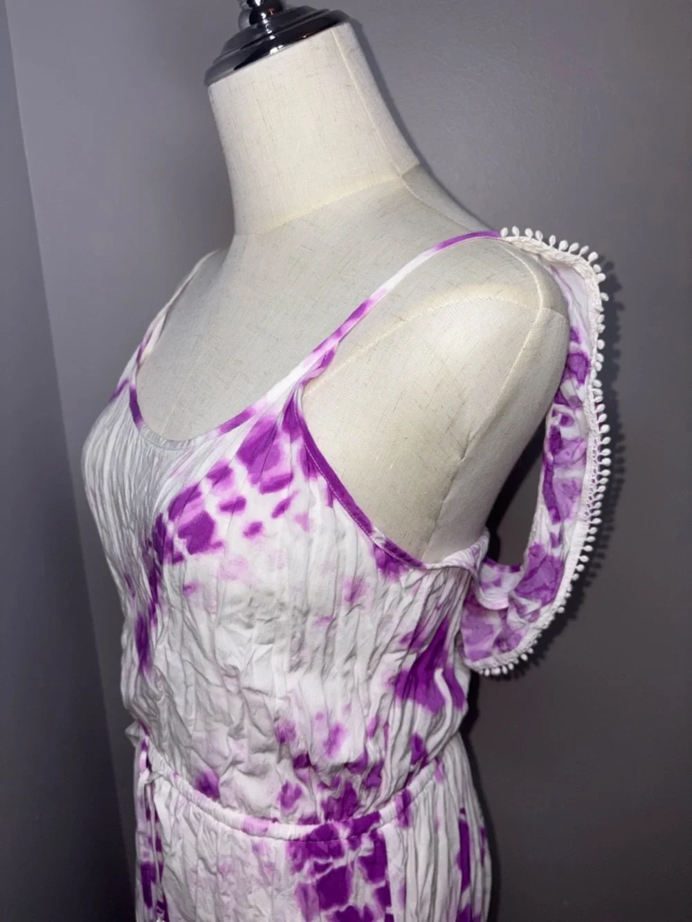 Victoria Secret Purple Tie-Dye Cruise Mini Swimsuit Coverup Sun Dress Size XS - Picture 3 of 14